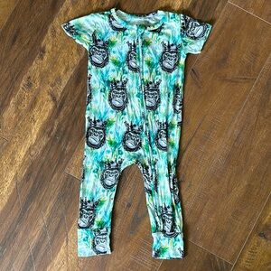 Bums & roses zippered short sleeve romper 2T